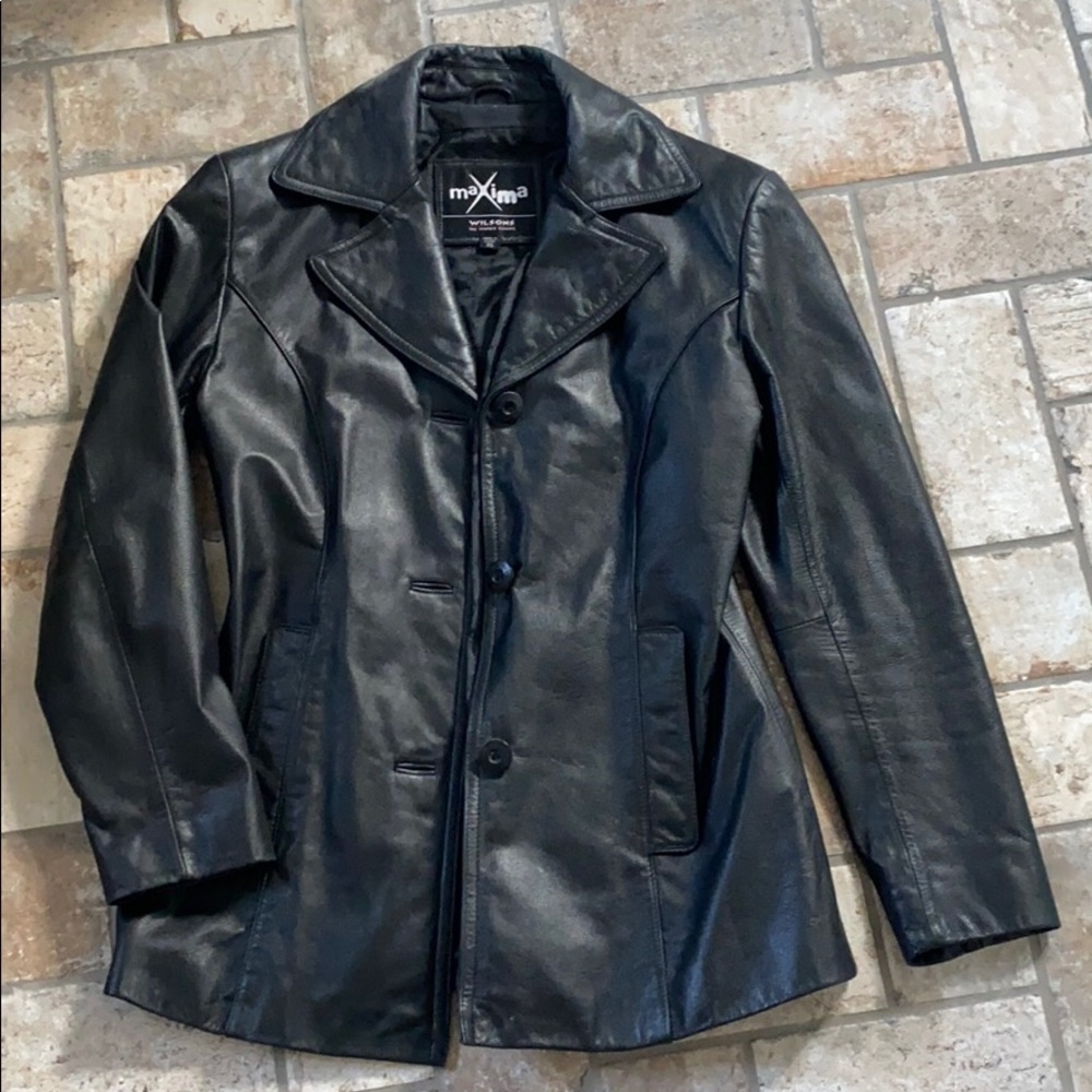 Wilson’s Black Leather Blazer style  Jacket